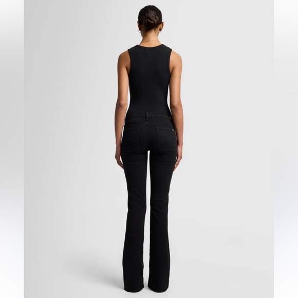 7 For All Mankind Black Straight Leg Denim - Picture 1 of 6